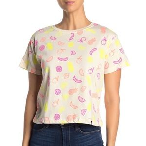 CircleX Heather Oatmeal Fruit Print Neon Shirt